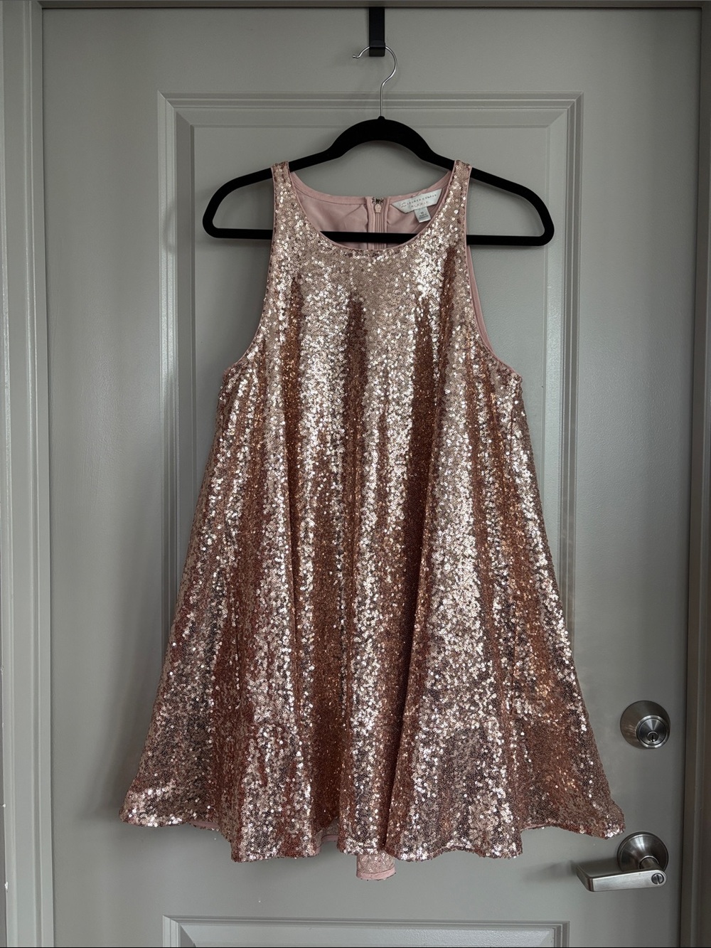 LC Lauren Conrad Runway Rose Gold Sequin Dress‎ 10